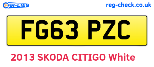 FG63PZC are the vehicle registration plates.