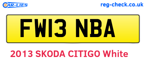 FW13NBA are the vehicle registration plates.
