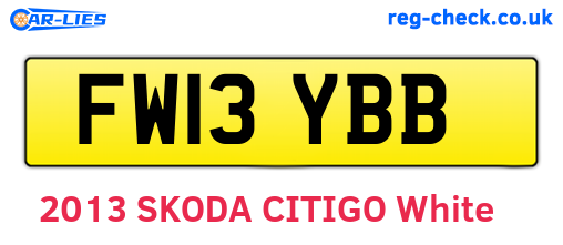 FW13YBB are the vehicle registration plates.