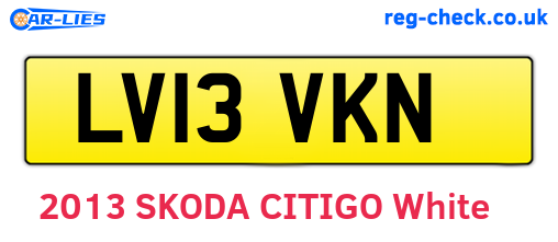 LV13VKN are the vehicle registration plates.
