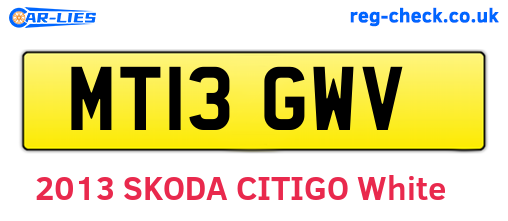 MT13GWV are the vehicle registration plates.