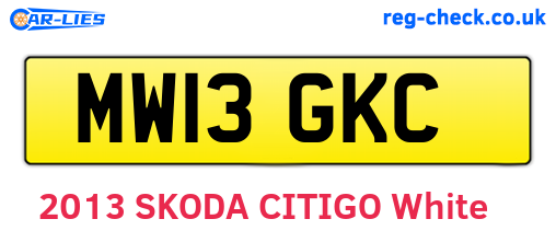 MW13GKC are the vehicle registration plates.