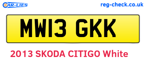 MW13GKK are the vehicle registration plates.