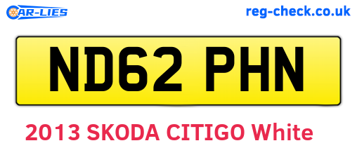 ND62PHN are the vehicle registration plates.