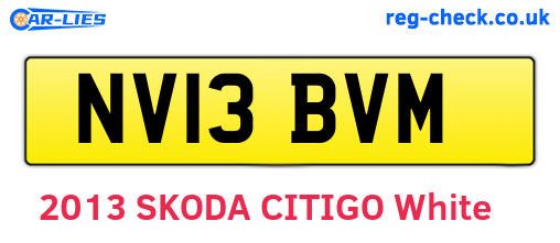 NV13BVM are the vehicle registration plates.