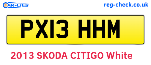 PX13HHM are the vehicle registration plates.