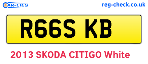 R66SKB are the vehicle registration plates.