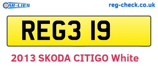REG319 are the vehicle registration plates.