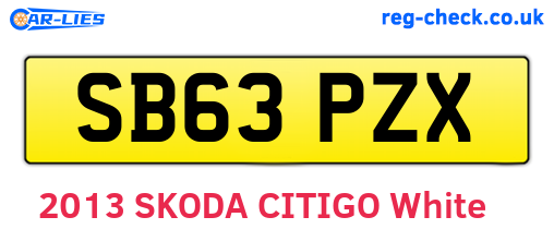 SB63PZX are the vehicle registration plates.