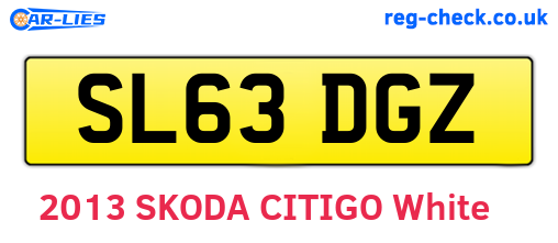 SL63DGZ are the vehicle registration plates.