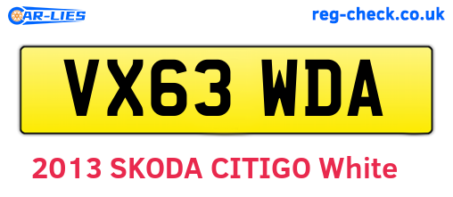 VX63WDA are the vehicle registration plates.