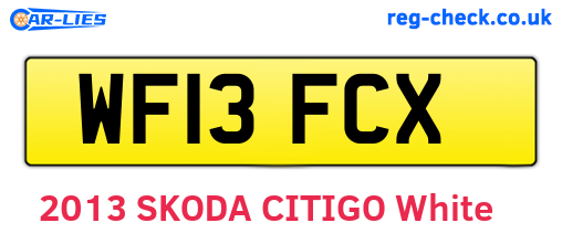 WF13FCX are the vehicle registration plates.