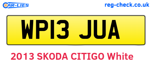 WP13JUA are the vehicle registration plates.