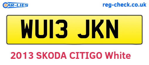 WU13JKN are the vehicle registration plates.
