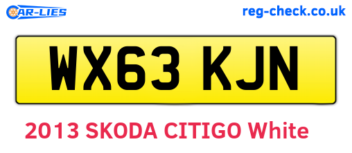 WX63KJN are the vehicle registration plates.