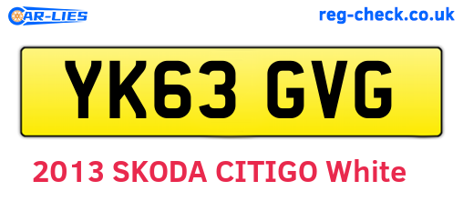 YK63GVG are the vehicle registration plates.