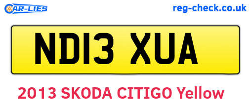 ND13XUA are the vehicle registration plates.