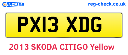 PX13XDG are the vehicle registration plates.
