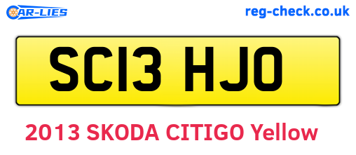 SC13HJO are the vehicle registration plates.