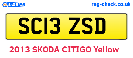 SC13ZSD are the vehicle registration plates.