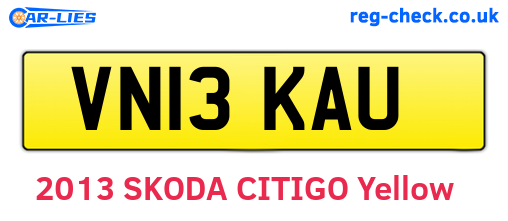 VN13KAU are the vehicle registration plates.