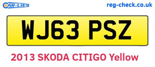 WJ63PSZ are the vehicle registration plates.