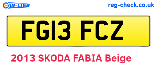 FG13FCZ are the vehicle registration plates.