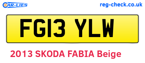 FG13YLW are the vehicle registration plates.