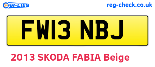 FW13NBJ are the vehicle registration plates.