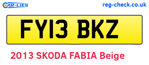 FY13BKZ are the vehicle registration plates.