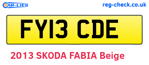 FY13CDE are the vehicle registration plates.