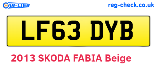 LF63DYB are the vehicle registration plates.