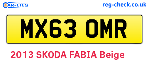 MX63OMR are the vehicle registration plates.