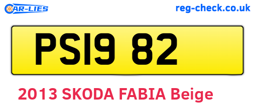 PS1982 are the vehicle registration plates.