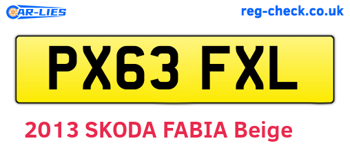 PX63FXL are the vehicle registration plates.