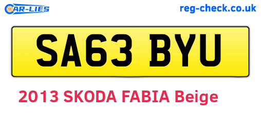 SA63BYU are the vehicle registration plates.