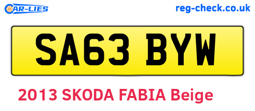 SA63BYW are the vehicle registration plates.