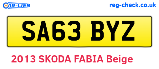 SA63BYZ are the vehicle registration plates.