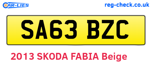 SA63BZC are the vehicle registration plates.