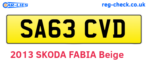 SA63CVD are the vehicle registration plates.