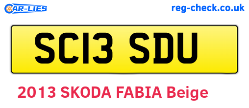 SC13SDU are the vehicle registration plates.
