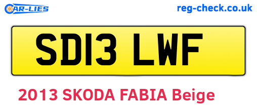 SD13LWF are the vehicle registration plates.