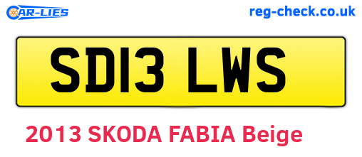 SD13LWS are the vehicle registration plates.