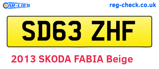 SD63ZHF are the vehicle registration plates.
