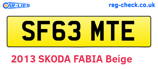 SF63MTE are the vehicle registration plates.