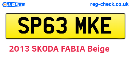 SP63MKE are the vehicle registration plates.
