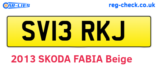 SV13RKJ are the vehicle registration plates.
