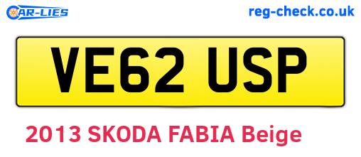 VE62USP are the vehicle registration plates.