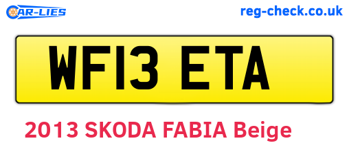 WF13ETA are the vehicle registration plates.
