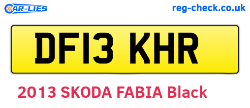DF13KHR are the vehicle registration plates.